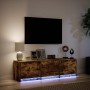 Mueble de TV LED madera ingeniería roble ahumado 140x34x40 cm de , Muebles TV - Ref: Foro24-852247, Precio: 108,19 €, Descuen...