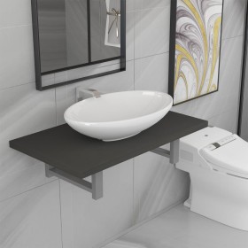 Conjunto de muebles de baño 2 piezas cerámica gris de , Muebles de baño - Ref: Foro24-279331, Precio: 79,33 €, Descuento: %