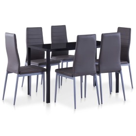 Conjunto de mesa y sillas de comedor 7 piezas gris de , muebles para cocinas y comedores - Ref: Foro24-281696, Precio: 348,99...