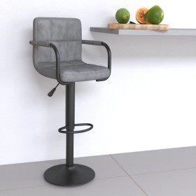 Light gray velvet kitchen stool by , Kitchen stools - Ref: Foro24-334648, Price: 81,72 €, Discount: %