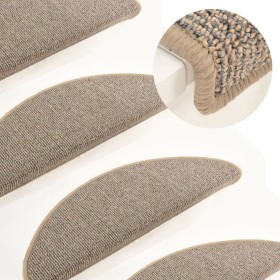 Stair tread carpets 15 units gray and brown 65x21x4 cm by , Stair mats - Ref: Foro24-149855, Price: 64,38 €, Discount: %