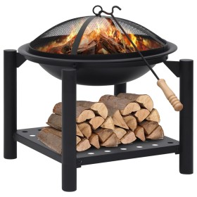 Brasero con atizador acero 54x54x55 cm de vidaXL, Chimeneas - Ref: Foro24-313639, Precio: 127,99 €, Descuento: %