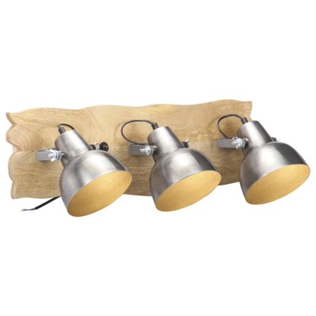 Industrial wall lamp made of silver mango wood E27 68x23 cm by , Lamps - Ref: Foro24-320596, Price: 73,70 €, Discount: %