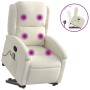 Reclining massage chair with lift in cream velvet fabric by , Armchairs - Ref: Foro24-3204320, Price: 302,99 €, Discount: %