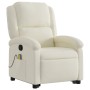 Reclining massage chair with lift in cream velvet fabric by , Armchairs - Ref: Foro24-3204320, Price: 302,99 €, Discount: %