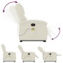 Reclining massage chair with lift in cream velvet fabric by , Armchairs - Ref: Foro24-3204320, Price: 302,99 €, Discount: %