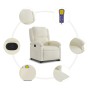 Reclining massage chair with lift in cream velvet fabric by , Armchairs - Ref: Foro24-3204320, Price: 302,99 €, Discount: %