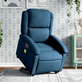 Blue velvet electric lift massage recliner by , Armchairs - Ref: Foro24-3204343, Price: 339,95 €, Discount: %