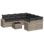 Set muebles jardín 9 pzas y cojines ratán sintético gris claro de , Sofás modulares de exterior - Ref: Foro24-3251099, Precio...