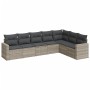 Set de sofás de jardín 7 pzas con cojines ratán PE gris claro de , Sofás modulares de exterior - Ref: Foro24-3251389, Precio:...