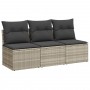 Garden sofa with cushions, 3 seats, light gray synthetic rattan by , Outdoor sofas - Ref: Foro24-366194, Price: 211,28 €, Dis...