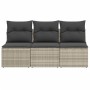 Garden sofa with cushions, 3 seats, light gray synthetic rattan by , Outdoor sofas - Ref: Foro24-366194, Price: 211,28 €, Dis...