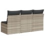 Garden sofa with cushions, 3 seats, light gray synthetic rattan by , Outdoor sofas - Ref: Foro24-366194, Price: 211,28 €, Dis...