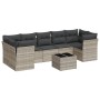 Garden sofa set 8 pieces and gray synthetic rattan cushions by , Garden sets - Ref: Foro24-3249131, Price: 614,44 €, Discount: %