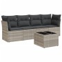 Gartensofa-Set und Kissen, 5-teilig, aus hellem grauem Kunststoff-Rattan. von , Gartensets - Ref: Foro24-3249081, Preis: 373,...