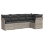 Gartensofa-Set und Kissen, 5-teilig, aus hellem grauem Kunststoff-Rattan. von , Gartensets - Ref: Foro24-3249441, Preis: 400,...