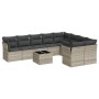 Set of 10-piece garden sofas with light gray synthetic rattan cushions by , Garden sets - Ref: Foro24-3250021, Price: 751,69 ...