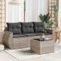 Garden sofa set 4 pieces with gray synthetic rattan cushions by , Garden sets - Ref: Foro24-3221071, Price: 310,30 €, Discoun...