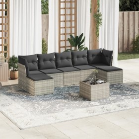 Gartensofa-Set, 8-teilig, mit grauen Kissen aus synthetischem Rattan von , Gartensets - Ref: Foro24-3249881, Preis: 550,99 €,...