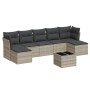 Garden sofa set 8 pieces and gray synthetic rattan cushions by , Garden sets - Ref: Foro24-3249881, Price: 550,99 €, Discount: %