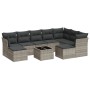 Set of 10-piece garden sofas with light gray synthetic rattan cushions by , Garden sets - Ref: Foro24-3250421, Price: 699,50 ...