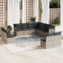 Garden sofa set 11 pieces and gray synthetic rattan cushions by , Garden sets - Ref: Foro24-3249661, Price: 815,25 €, Discoun...