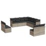 Garden sofa set 11 pieces and gray synthetic rattan cushions by , Garden sets - Ref: Foro24-3249661, Price: 815,25 €, Discoun...