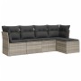 Gartensofa-Set und Kissen, 5-teilig, aus hellem grauem Kunststoff-Rattan. von , Gartensets - Ref: Foro24-3249401, Preis: 369,...