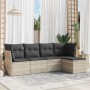 Garden sofa set and cushions 5 pieces light gray synthetic rattan by , Garden sets - Ref: Foro24-3217562, Price: 371,16 €, Di...