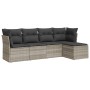 Garden sofa set and cushions 5 pieces light gray synthetic rattan by , Garden sets - Ref: Foro24-3217562, Price: 371,16 €, Di...