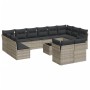 Set of garden sofas with 13 pieces of gray synthetic rattan cushions by , Garden sets - Ref: Foro24-3250281, Price: 1,00 €, D...