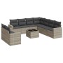 Set sofás jardín 10 pzas con cojines ratán sintético gris claro de , Sofás modulares de exterior - Ref: Foro24-3251499, Preci...