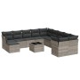 Garden sofa set 12 pieces and gray synthetic rattan cushions by , Garden sets - Ref: Foro24-3250461, Price: 938,03 €, Discoun...