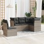 Gartensofa-Set und Kissen, 5-teilig, aus hellem grauem Kunststoff-Rattan. von , Gartensets - Ref: Foro24-3249481, Preis: 400,...