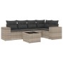 Garden sofa set 6 pieces and gray synthetic rattan cushions by , Garden sets - Ref: Foro24-3254879, Price: 469,01 €, Discount: %