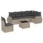 Garden sofa set 7 pieces with light gray PE rattan cushions by , Garden sets - Ref: Foro24-3253779, Price: 535,17 €, Discount: %