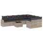 Set sofás jardín 10 pzas con cojines ratán sintético gris claro de , Sofás modulares de exterior - Ref: Foro24-3251789, Preci...