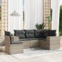 Garden sofa set and cushions 5 pieces light gray synthetic rattan by , Garden sets - Ref: Foro24-3254909, Price: 416,82 €, Di...