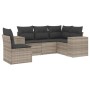 Gartensofa-Set und Kissen, 5-teilig, aus hellem grauem Kunststoff-Rattan. von , Gartensets - Ref: Foro24-3254909, Preis: 415,...