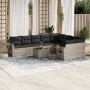 Set of 10-piece garden sofas with light gray synthetic rattan cushions by , Garden sets - Ref: Foro24-3252989, Price: 745,14 ...