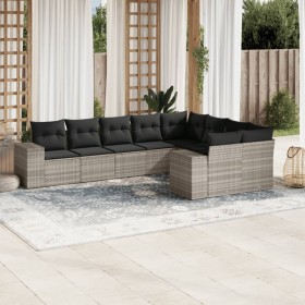 Garden furniture set 9 pieces and light gray synthetic rattan cushions by , Garden sets - Ref: Foro24-3255379, Price: 709,07 ...