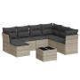 Garden sofa set 8 pieces and gray synthetic rattan cushions by , Garden sets - Ref: Foro24-3249841, Price: 583,40 €, Discount: %