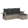 Garden sofa set 4 pieces with gray synthetic rattan cushions by , Garden sets - Ref: Foro24-3263758, Price: 290,70 €, Discoun...