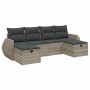 Garden sofa set 6 pieces and gray synthetic rattan cushions by , Garden sets - Ref: Foro24-3264168, Price: 437,43 €, Discount: %