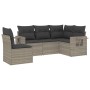 Gartensofa-Set und Kissen, 5-teilig, aus hellem grauem Kunststoff-Rattan. von , Gartensets - Ref: Foro24-3252509, Preis: 398,...