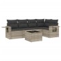 Garden sofa set 6 pieces and gray synthetic rattan cushions by , Garden sets - Ref: Foro24-3252479, Price: 452,15 €, Discount: %