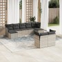 Garden furniture set 9 pieces and light gray synthetic rattan cushions by , Garden sets - Ref: Foro24-3250151, Price: 672,26 ...