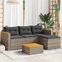 Gartensofa-Set, 3-teilig, mit grauen Kissen aus synthetischem Rattan von , Gartensets - Ref: Foro24-365827, Preis: 304,58 €, ...