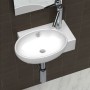 Lavabo con hueco de grifo y rebosadero cerámica blanco de vidaXL, Lavabos - Ref: Foro24-140698, Precio: 64,25 €, Descuento: %