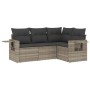 Garden sofa set 4 pieces with gray synthetic rattan cushions by , Garden sets - Ref: Foro24-3220111, Price: 320,99 €, Discoun...